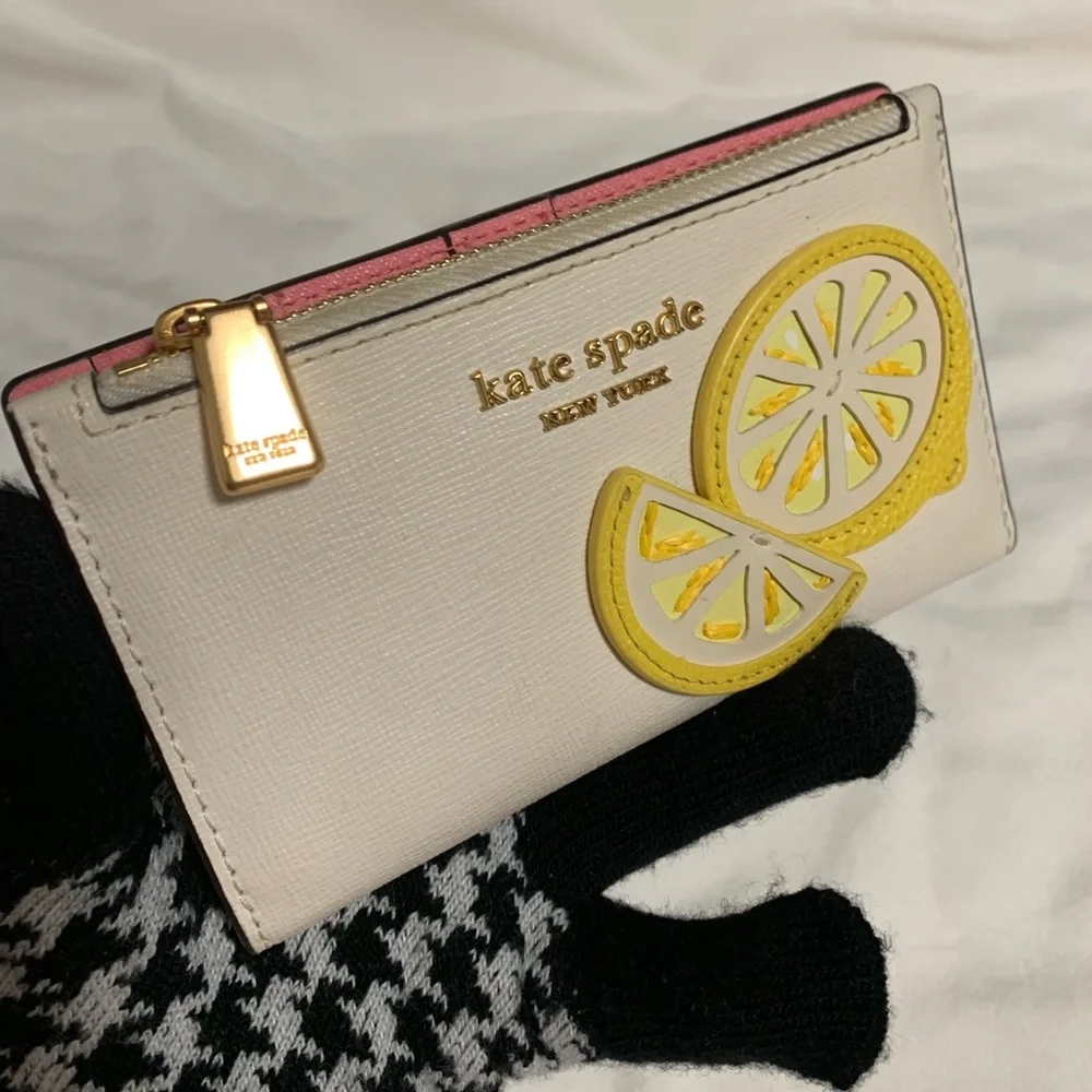 COPY - Kate Spade Lemon Drop Appliqué Small Slim Bifold Wallet